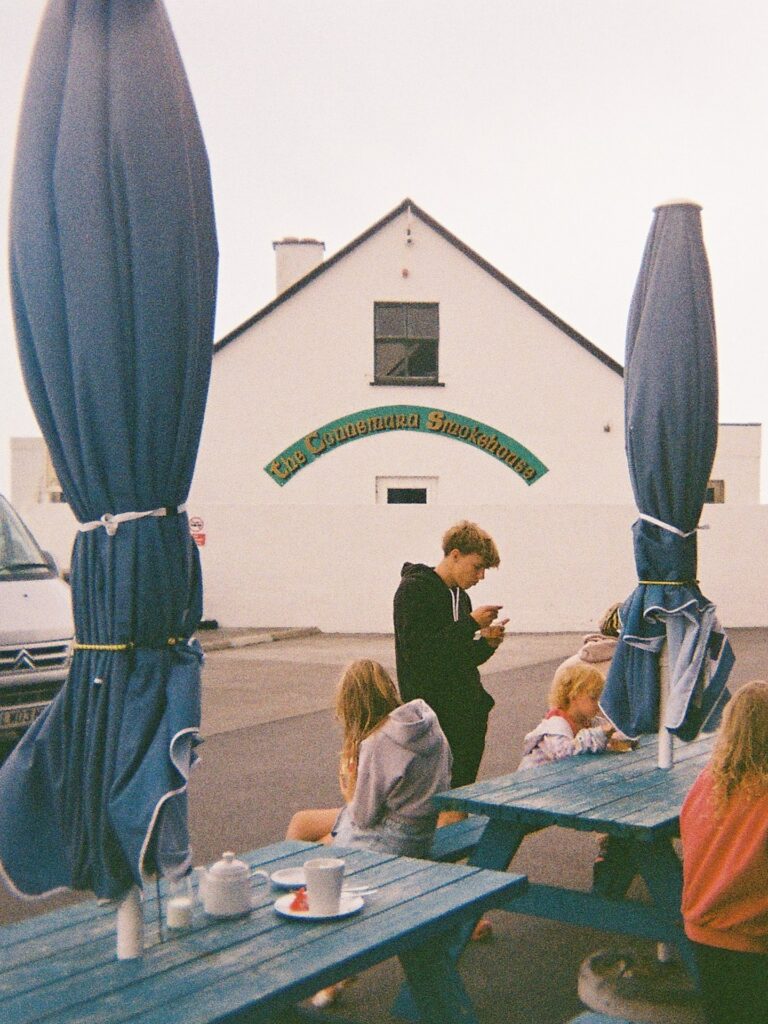 When we were in England back in July I bought a bag of cameras in a charity shop which included a very old 35mm point & shoot (which sadly seems a bit banjaxed by the results of some of the pics we had back) and an underwater camera (also 35mm film) which came with a roll of good old fashioned Kodak Gold included - straight out of 2002. 
Here’s the results as taken by the kiddos and myself 😀 
We spent four magical days living off pasta, noodles & Lidl picnics driving the Wild Atlantic way from Galway to Mayo. We swam for hours, paddle boarded, jumped off rocks and clocked up a stupid amount of hours playing Fontaines on Spotify (and Kpop demon hunters too) before parking up and annoying the neighbours with how long & loud the pump was to blow up the roof tent 🤣 good times ❤️